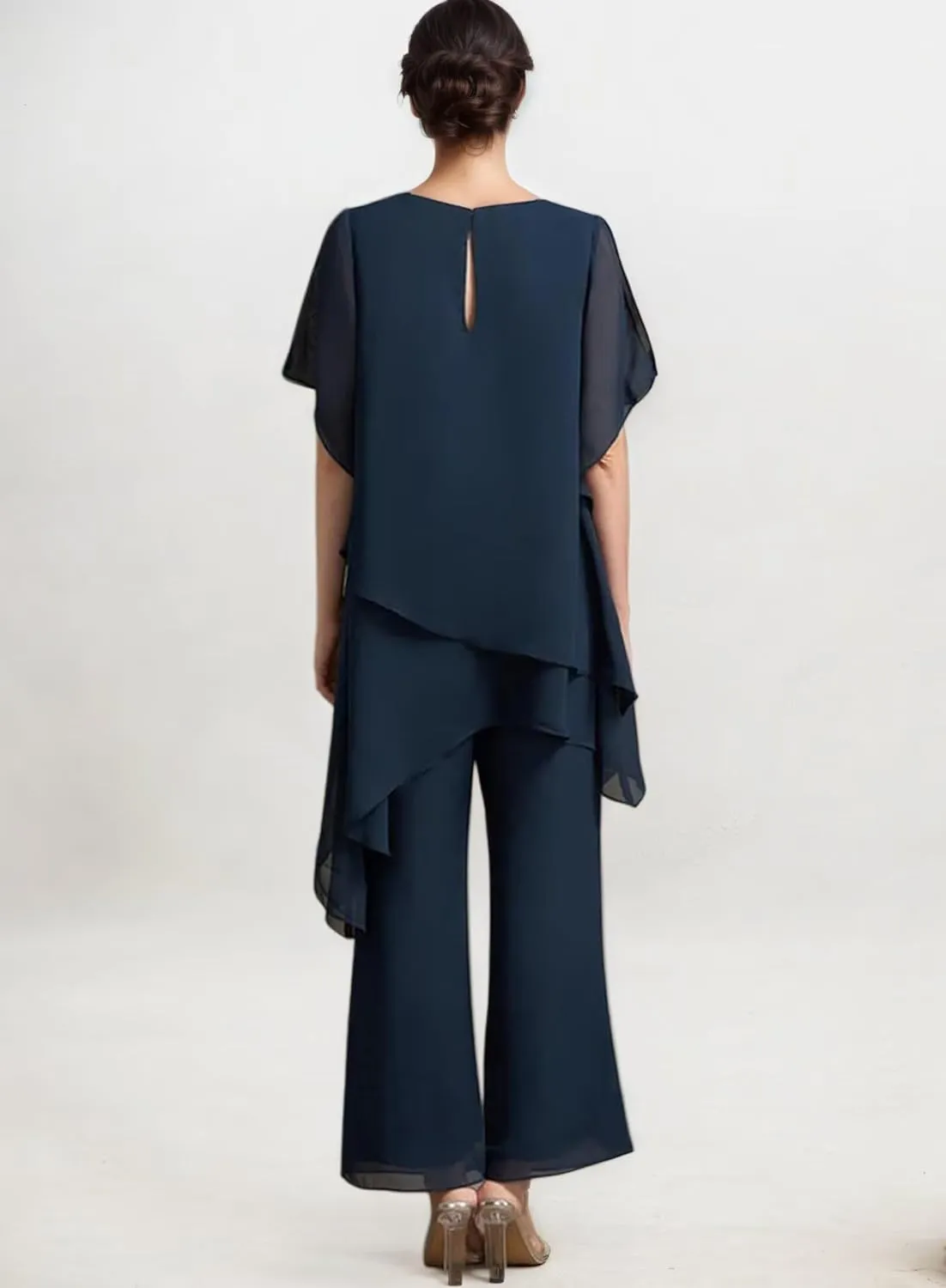 2 Pieces Mother of The Bride Pant Suits for Wedding Chiffon Pant Suits for Women Dressy 2025