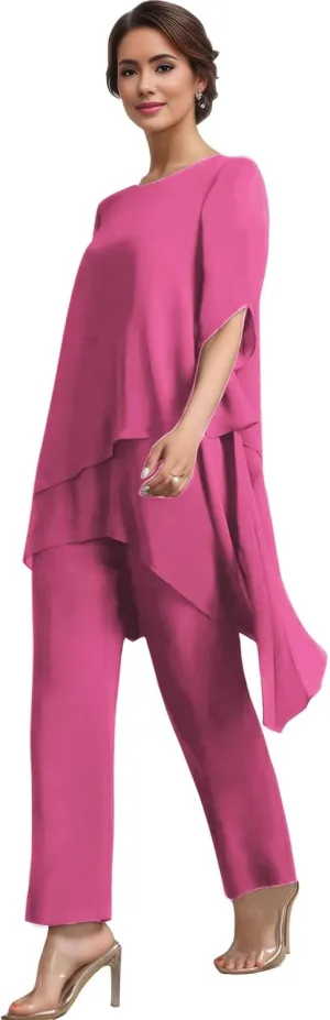 2 Pieces Mother of The Bride Pant Suits for Wedding Chiffon Pant Suits for Women Dressy 2025