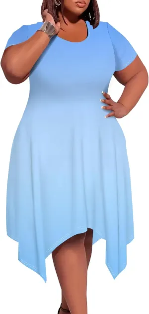 2024 Women's Summer Plus Size Casual Loose Short Sleeve Long T Shirt Midi Dress Beach Maxi Sundress Travel Vacation Outfits