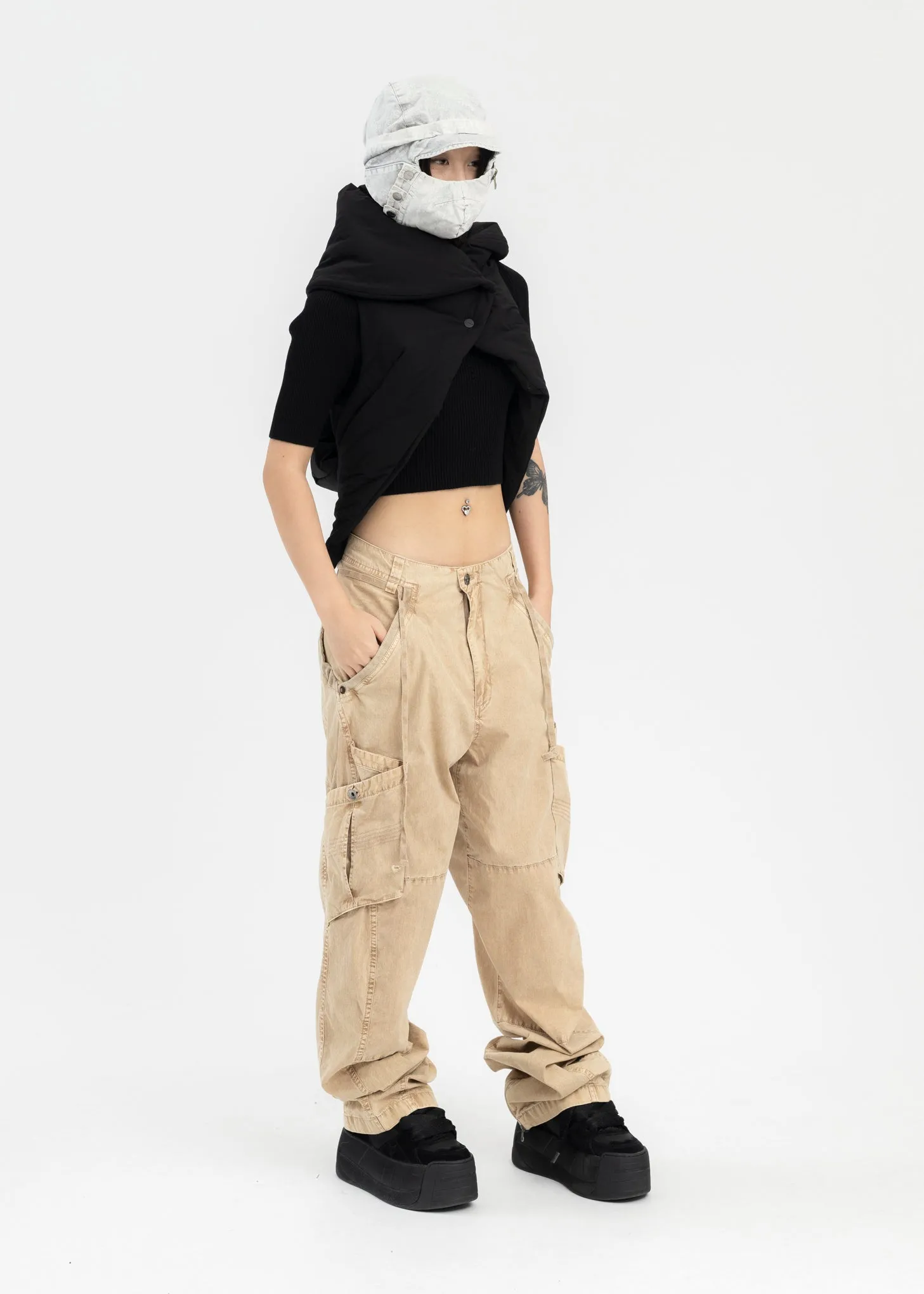 BLACK ORIGAMI BAG VEST