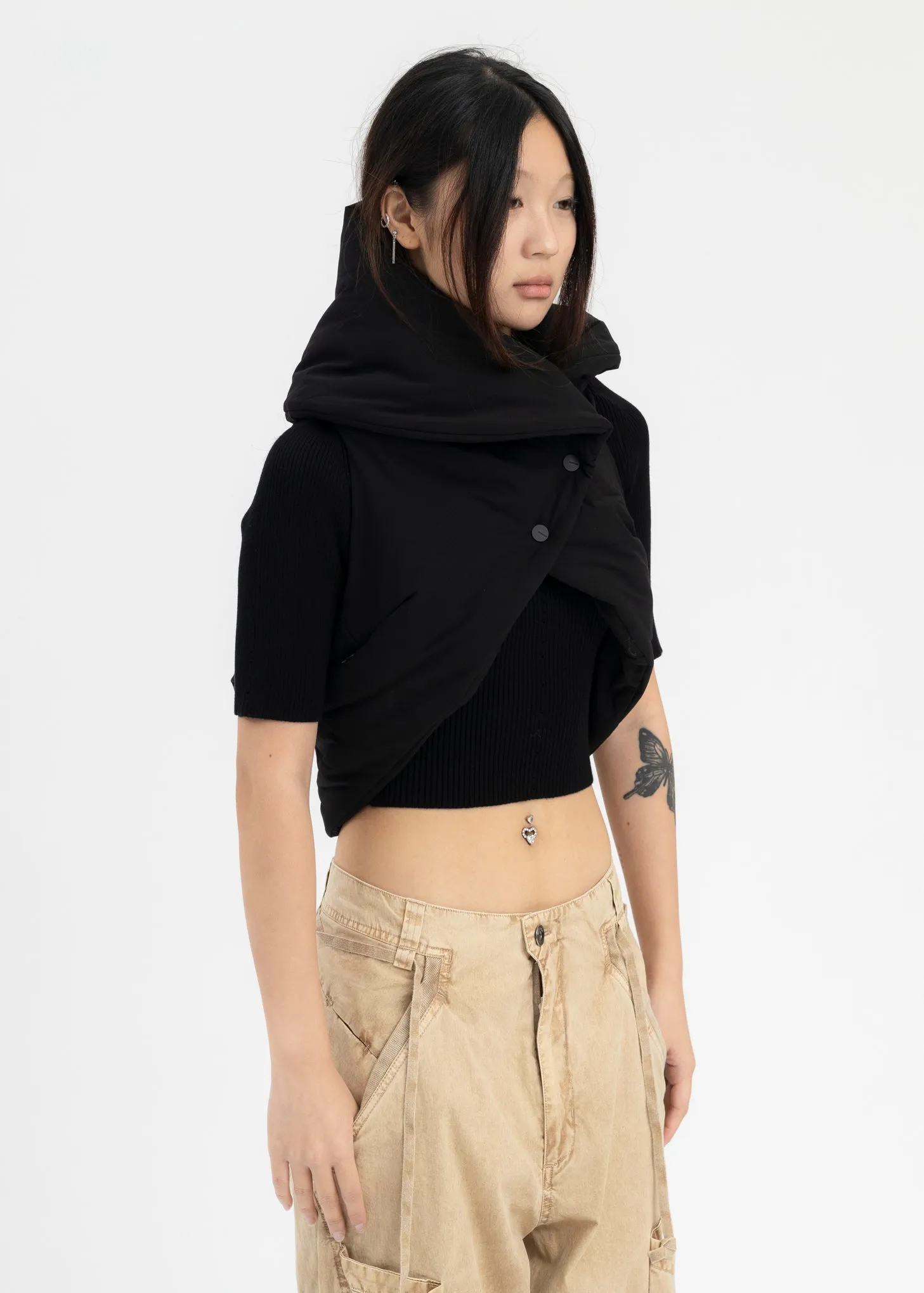 BLACK ORIGAMI BAG VEST