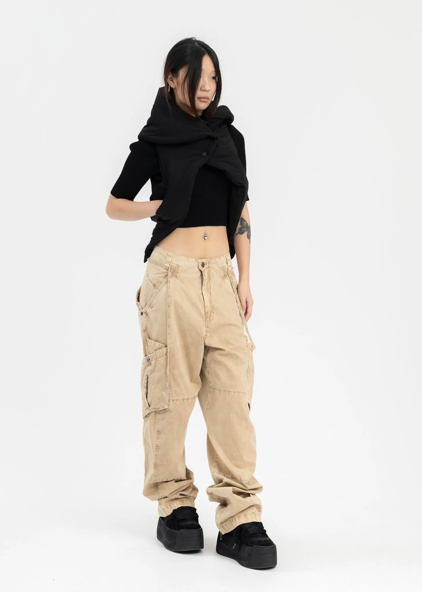 BLACK ORIGAMI BAG VEST