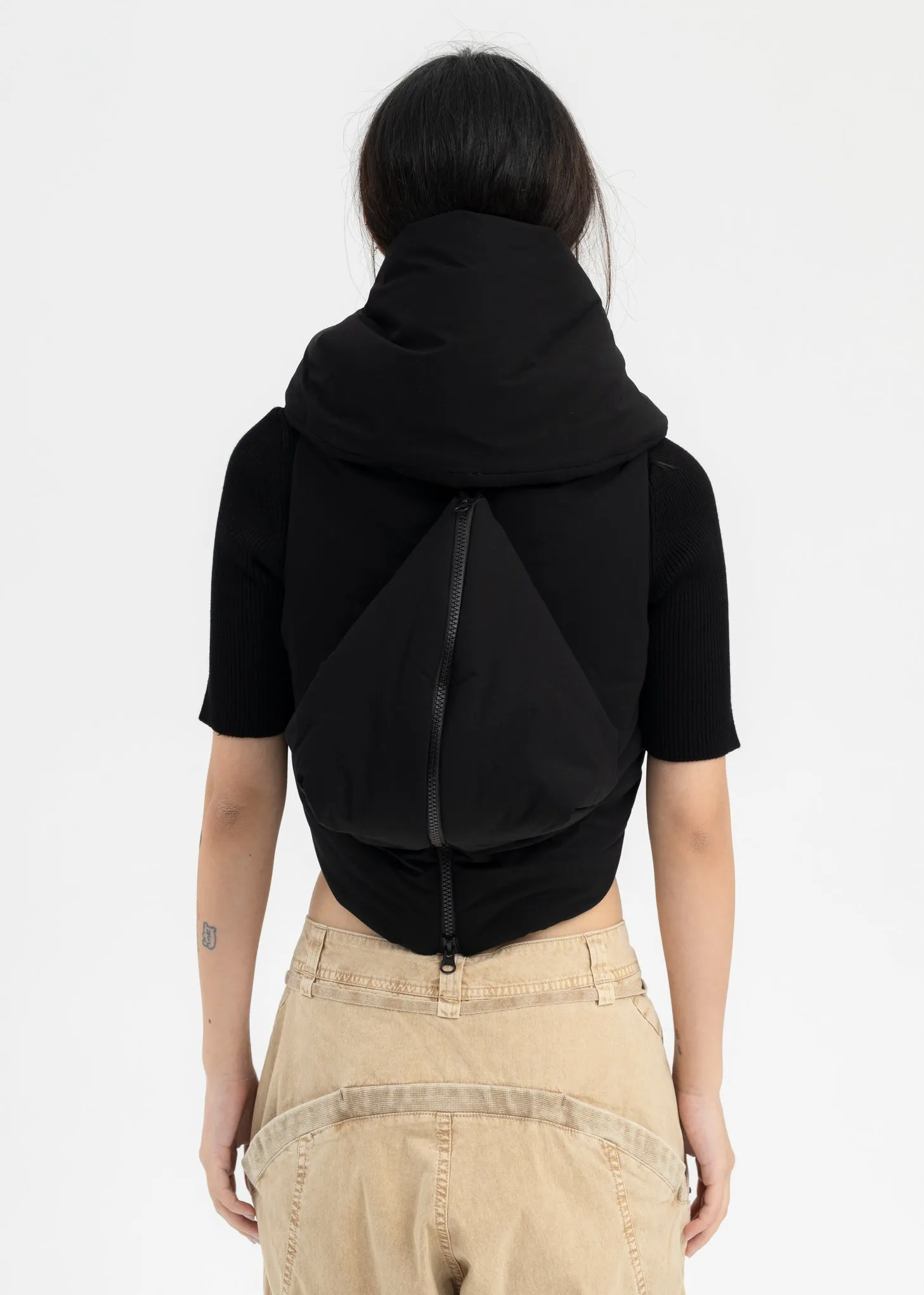 BLACK ORIGAMI BAG VEST