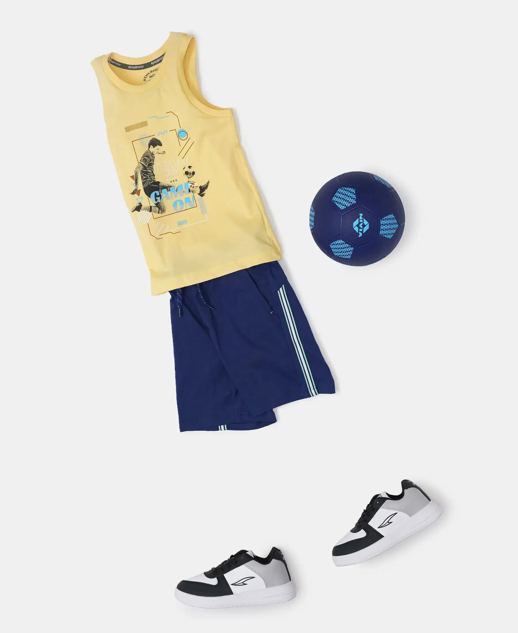 Boy's Super Combed Cotton Graphic Printed Tank Top - Malibu Blue