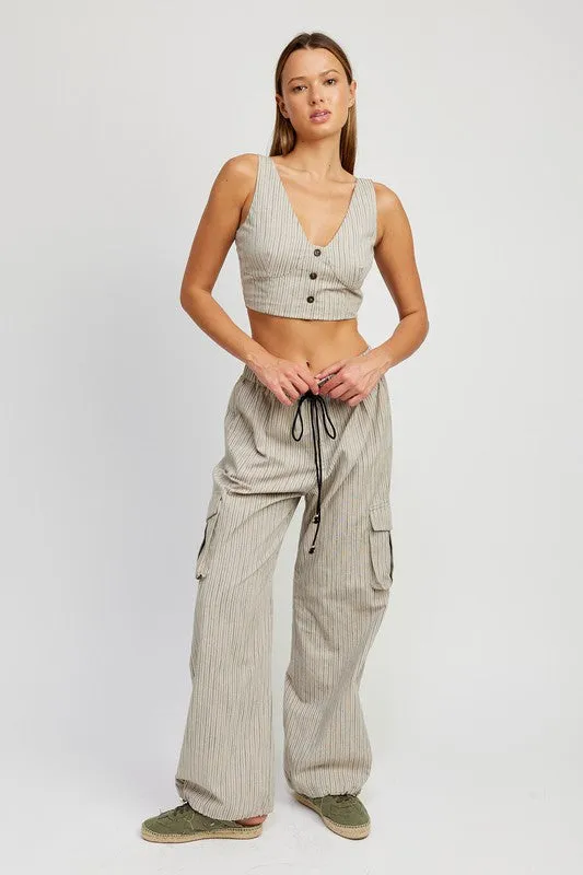 BUTTON DOWN VEST TOP
