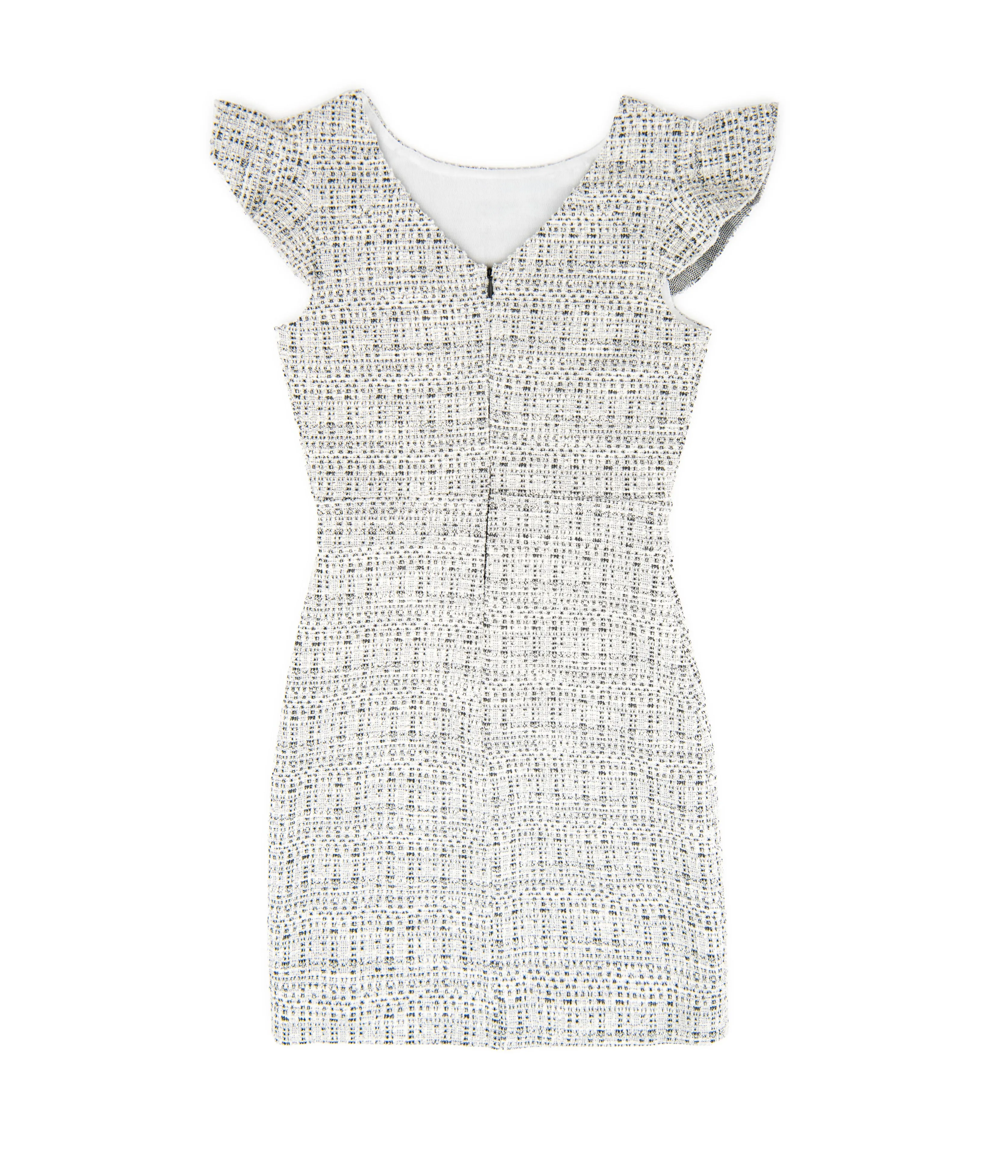 By Debra Girls Black/White New Boucle Flutter Sleeve Sheath Dress