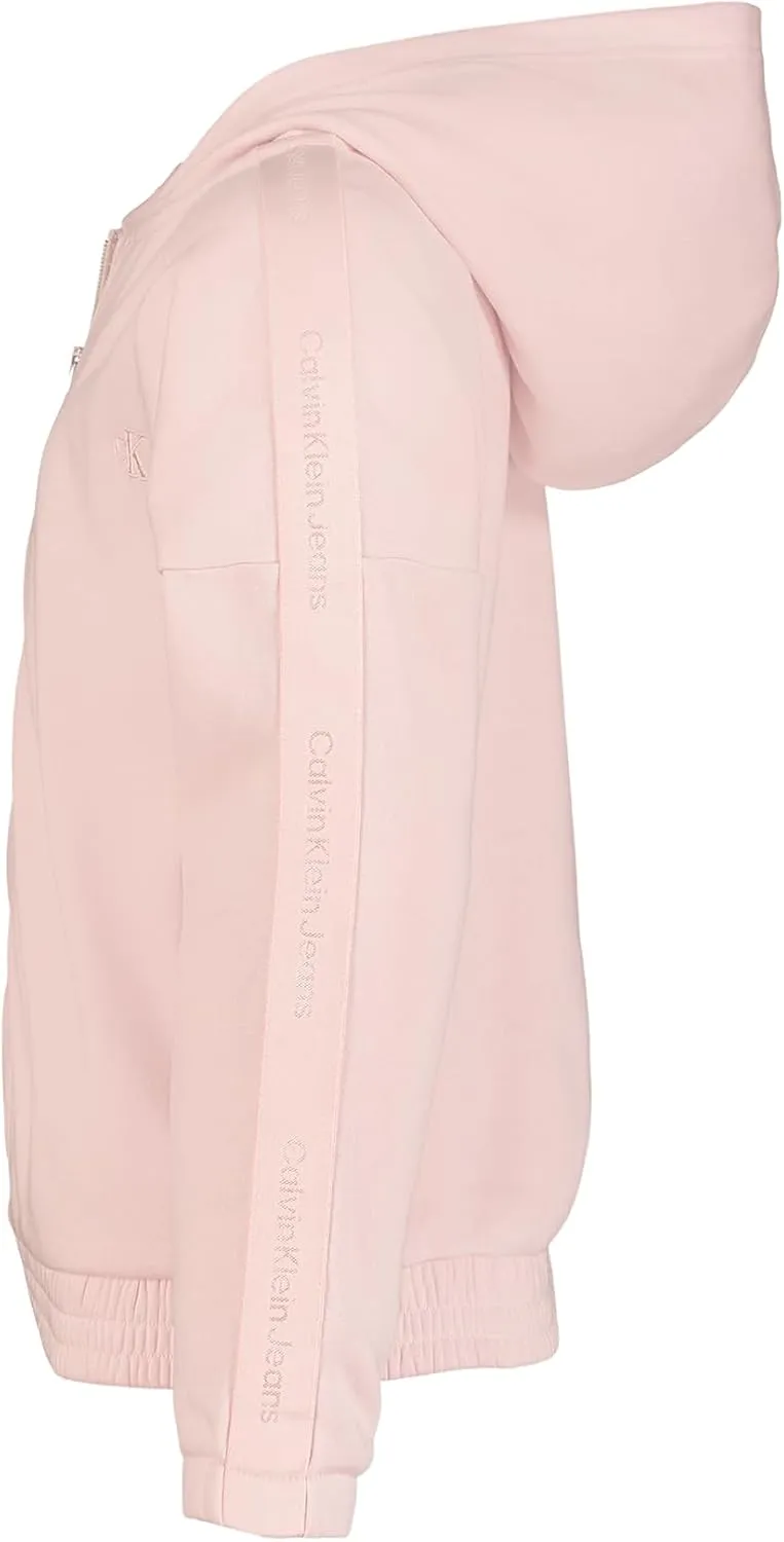 Calvin Klein Girls' Full-Zip Fleece Hoodie Sweatshirt with Front Pockets