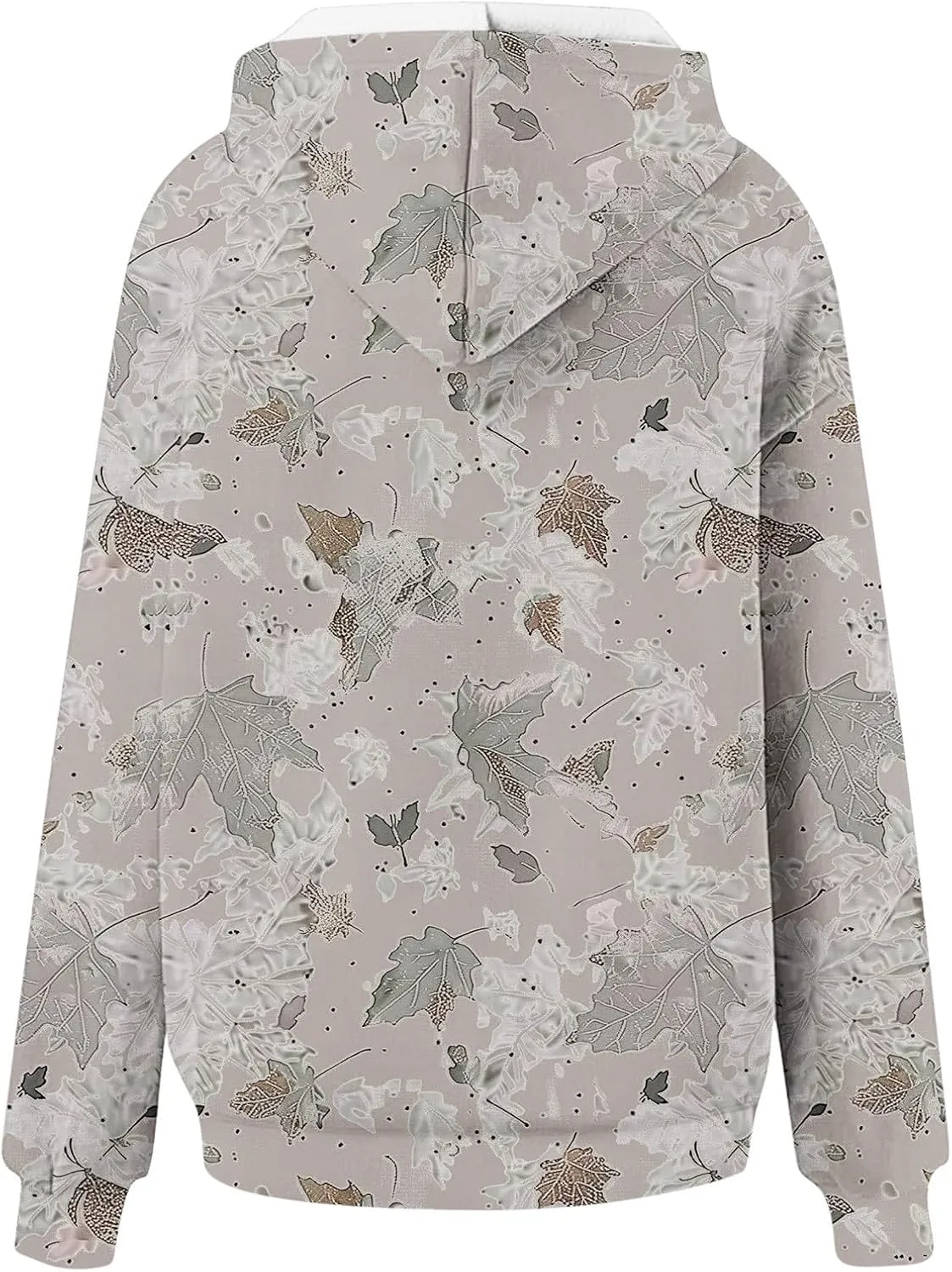 Camo Hoodie for Women Men Long Sleeve Maple Leaf Print Fleece Hoodies Oversized Hooded Sweatshirt Pullover with Pocket