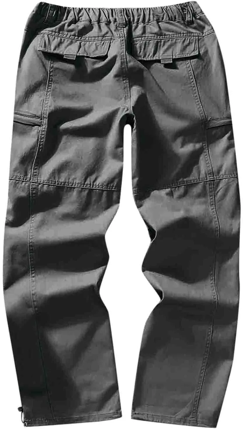 Cargo Pants for Men Relaxed Fit Sweatpants Slim Fit Workout Training Thigh Mesh Gym Jogger Pants with Zipper Pockets