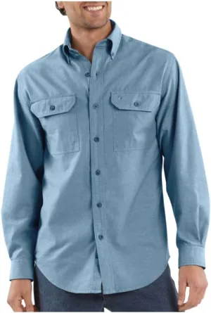 Carhartt Men's Fort Lightweight Chambray Button Front Relaxed Fit LS Shirt S202