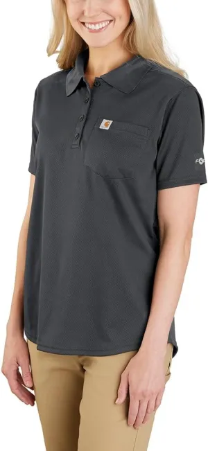 Carhartt Women's Force Relaxed Fit Lightweight Short-Sleeve Pocket Polo