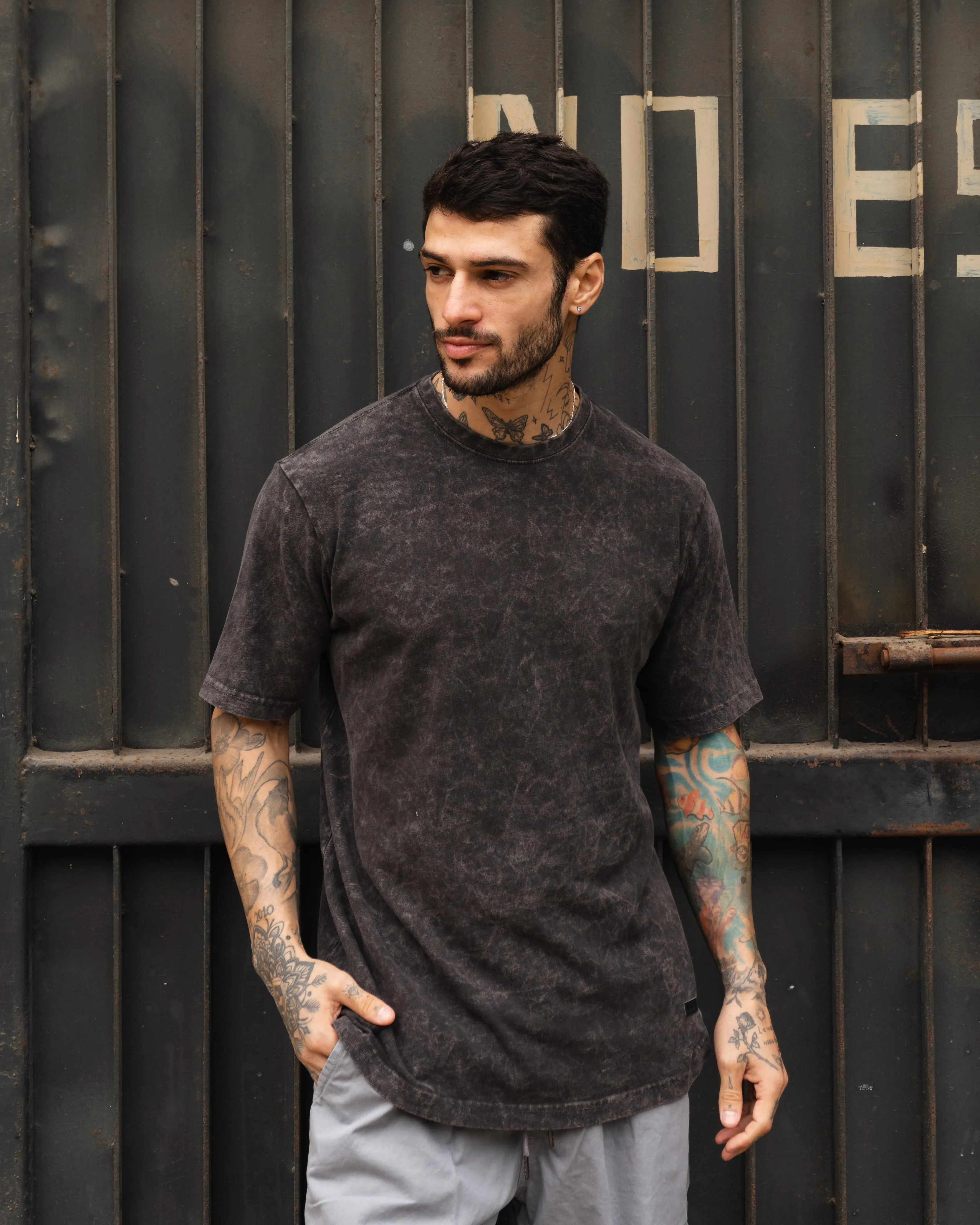 Chrome Washed Tee 12/1 - Negro