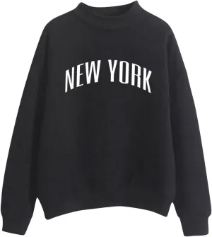 cooki Womens Hoodies Fall Clothes for Women Cute Hoodie for Teen Girls Brooklyn Print Drop Shoulder Hoodie with Pockets Tops