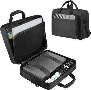 Double-Layer Portable Mobile Printer Storage Bag, Unisex-Adult with Crossbody Multiple Pockets Laptop Bag Up to 16.14 inches for Laptop or Tablet, Sleek, Durable for Travel, Business, Men, Women