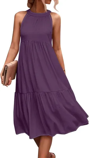 Dresses for Women 2025 Sleeveless Maxi Dress Women Dresses Spring Solid Color Womens Dresses Tea