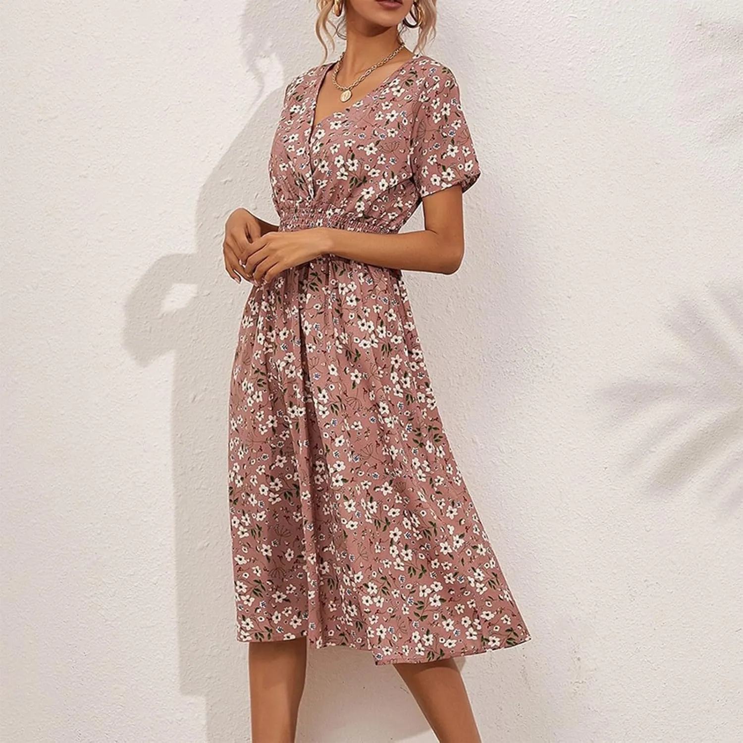 Dresses for Women 2025 Spring Summer Casual Women Dresses Spring Floral Print Women Dresses Spring