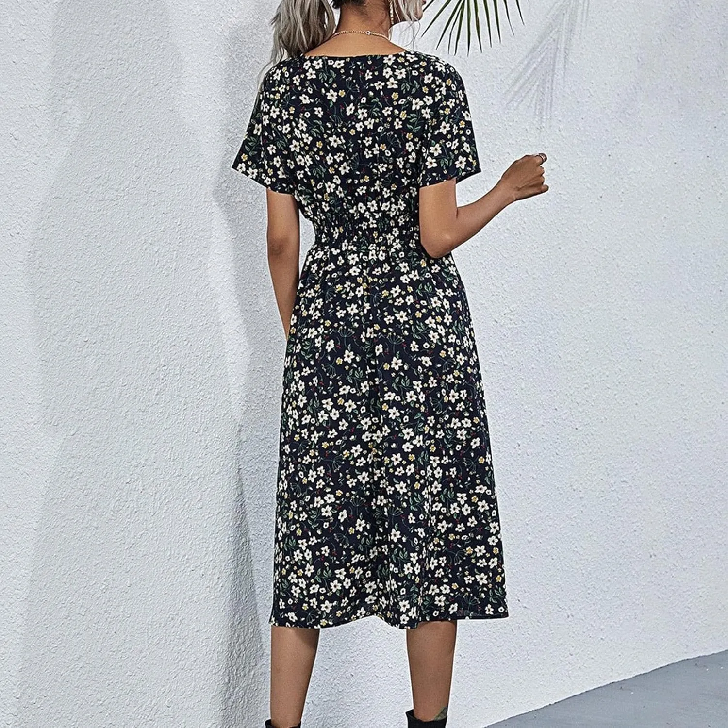 Dresses for Women 2025 Spring Summer Casual Women Dresses Spring Floral Print Women Dresses Spring