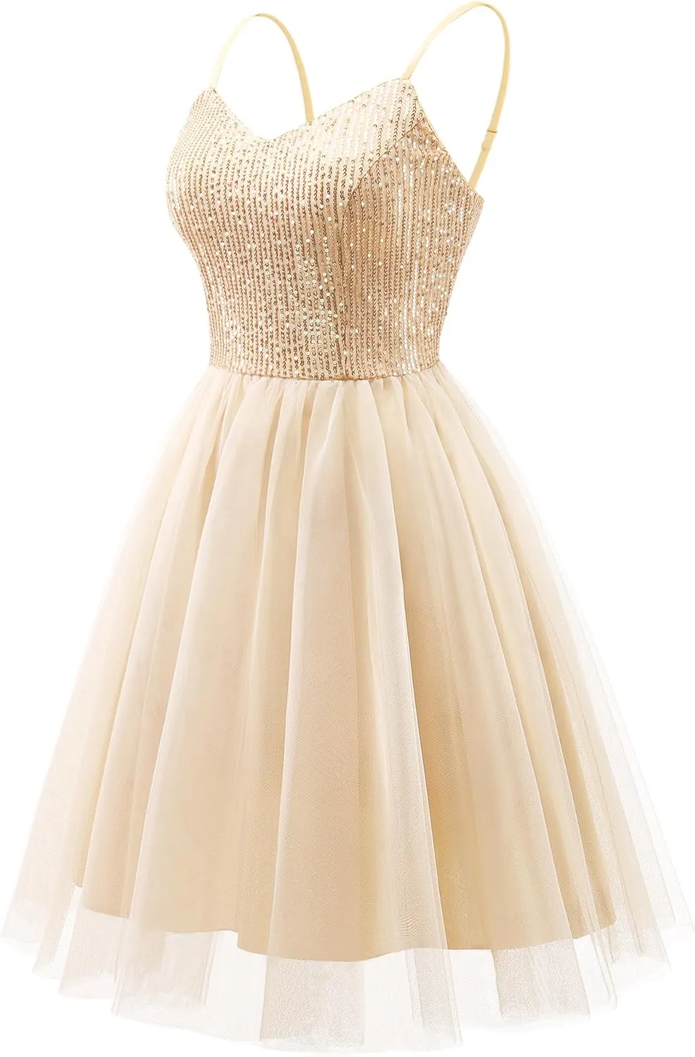 Dressystar Women's Sparkly Sequin Glitter Dress Spaghetti Strap Cocktail Party Dresses