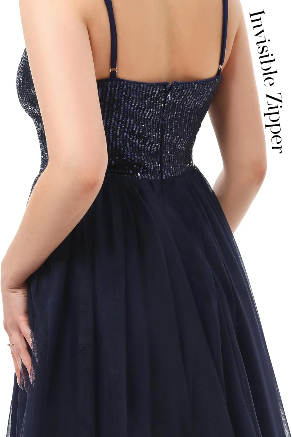 Dressystar Women's Sparkly Sequin Glitter Dress Spaghetti Strap Cocktail Party Dresses