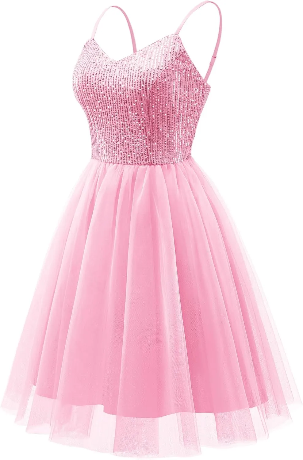 Dressystar Women's Sparkly Sequin Glitter Dress Spaghetti Strap Cocktail Party Dresses