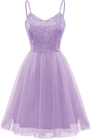 Dressystar Women's Sparkly Sequin Glitter Dress Spaghetti Strap Cocktail Party Dresses