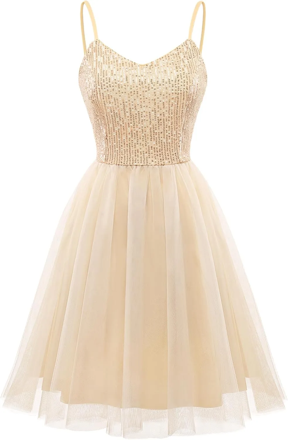 Dressystar Women's Sparkly Sequin Glitter Dress Spaghetti Strap Cocktail Party Dresses