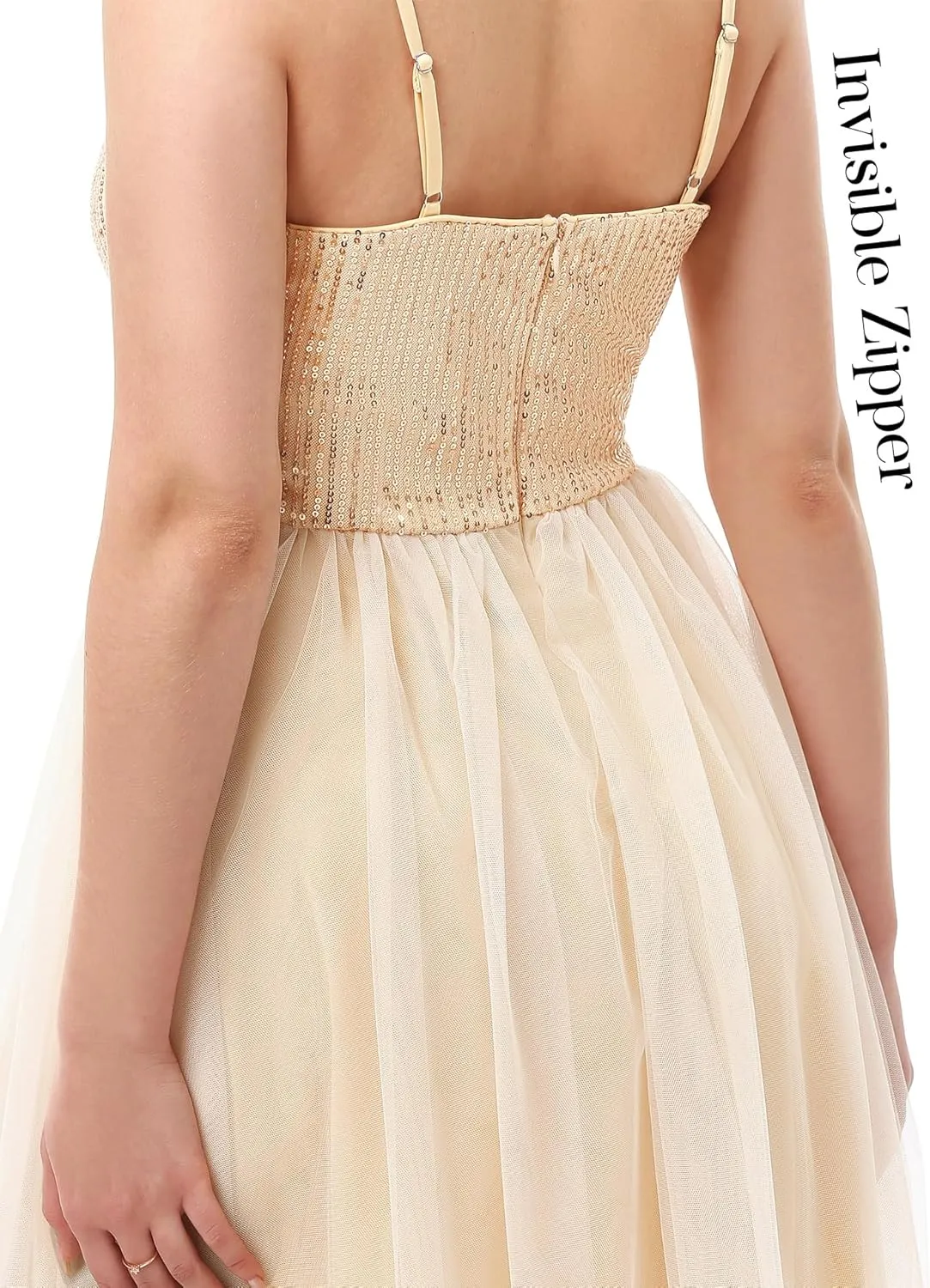 Dressystar Women's Sparkly Sequin Glitter Dress Spaghetti Strap Cocktail Party Dresses