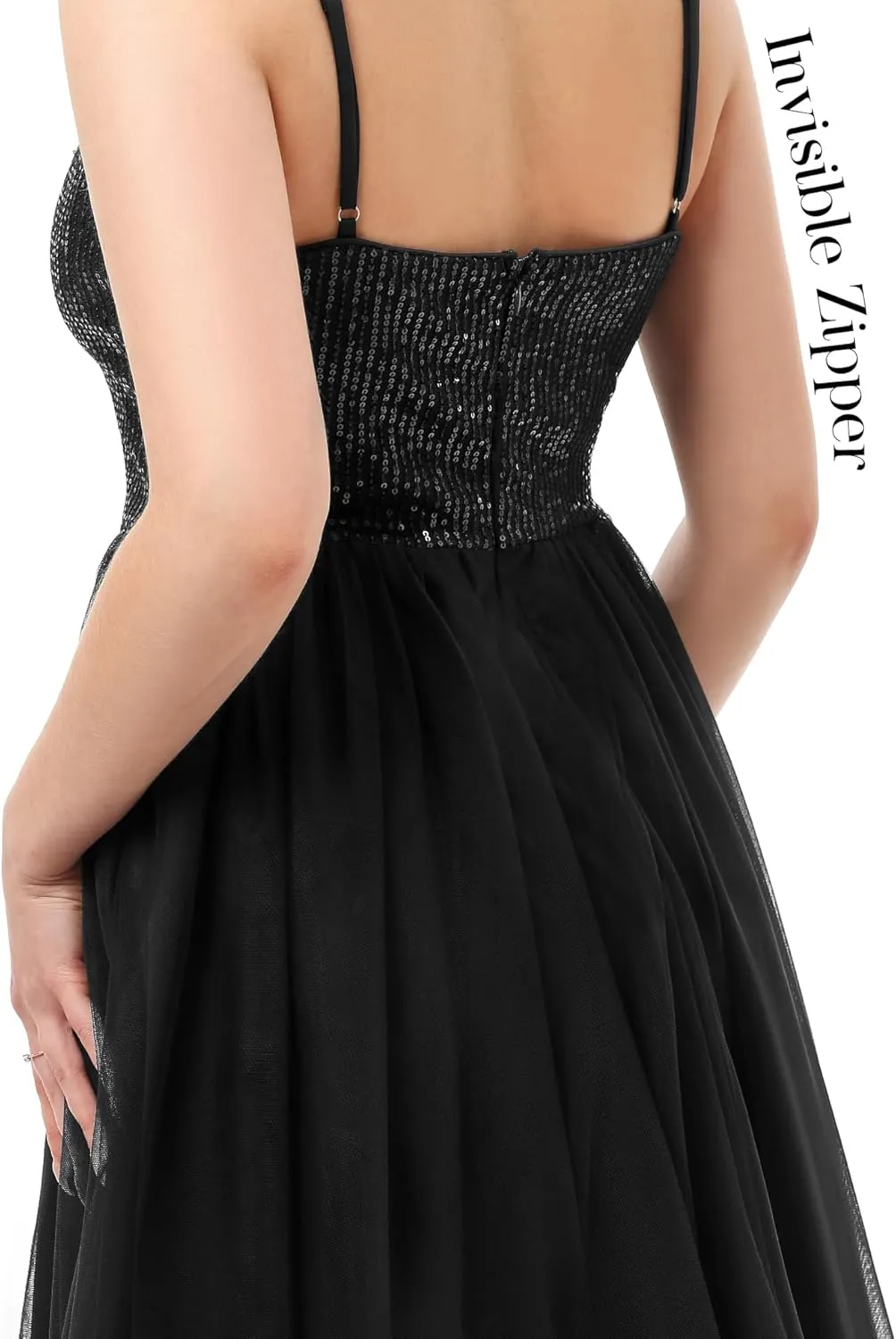 Dressystar Women's Sparkly Sequin Glitter Dress Spaghetti Strap Cocktail Party Dresses