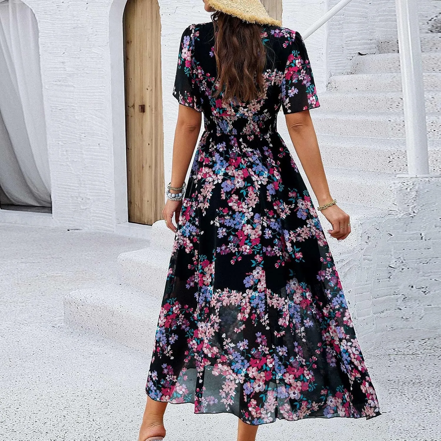 Easter Dress for Women Casual Spring Summer Womens Dresses for Wedding Guest Floral Print Women