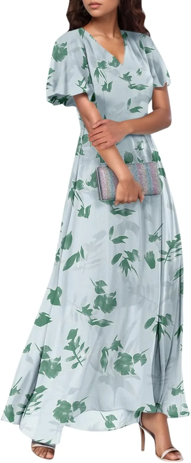 Easter Dress for Women Chiffon Dress Summer Dresses for Women 2025 Swing Swing Flowy Ruffle