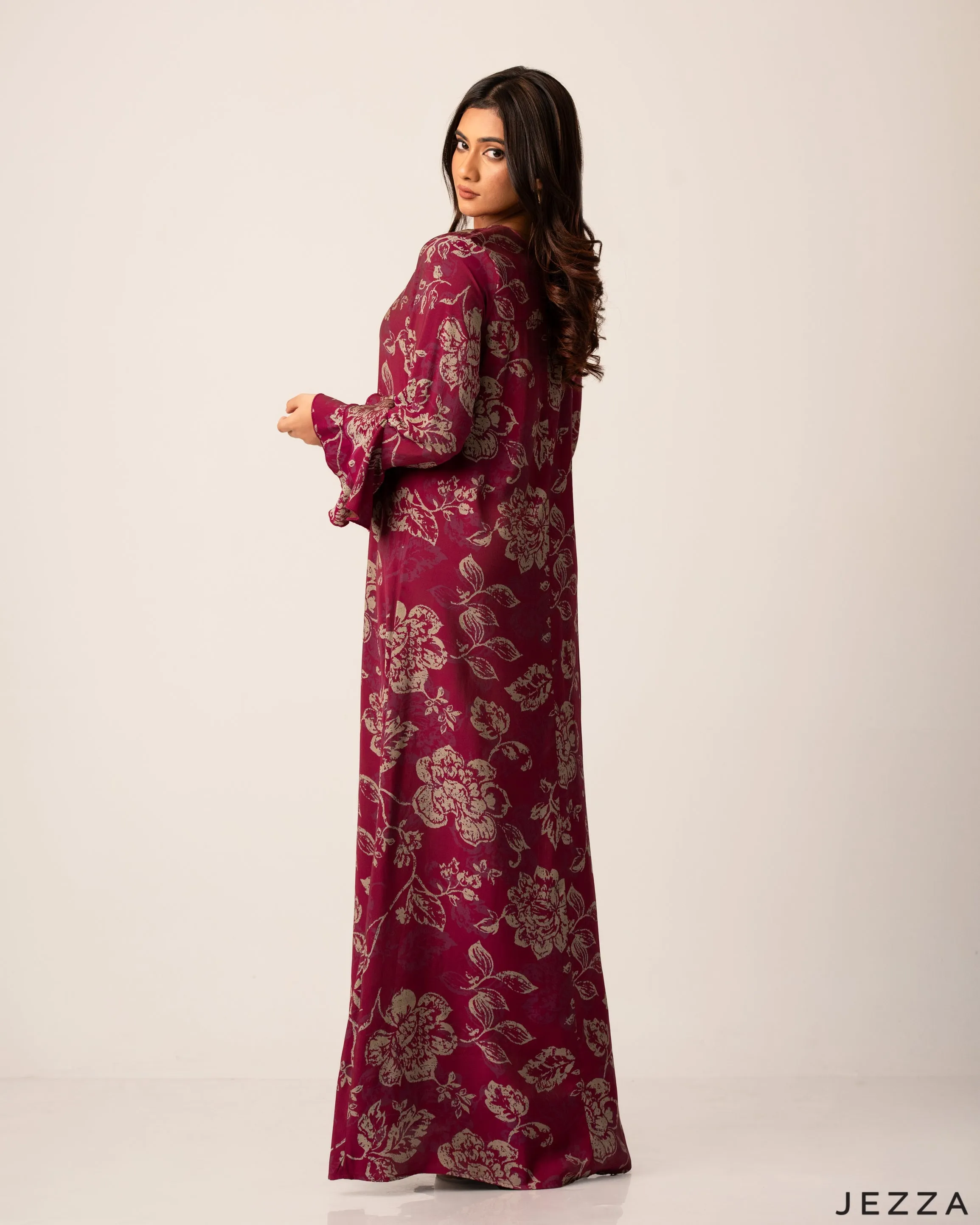 Elegant Printed Polyester A-Line Dress 61272