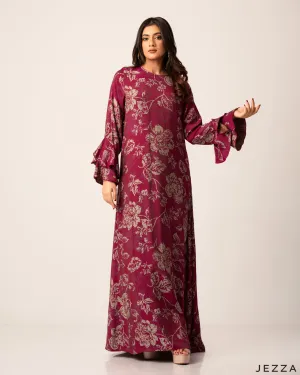 Elegant Printed Polyester A-Line Dress 61272