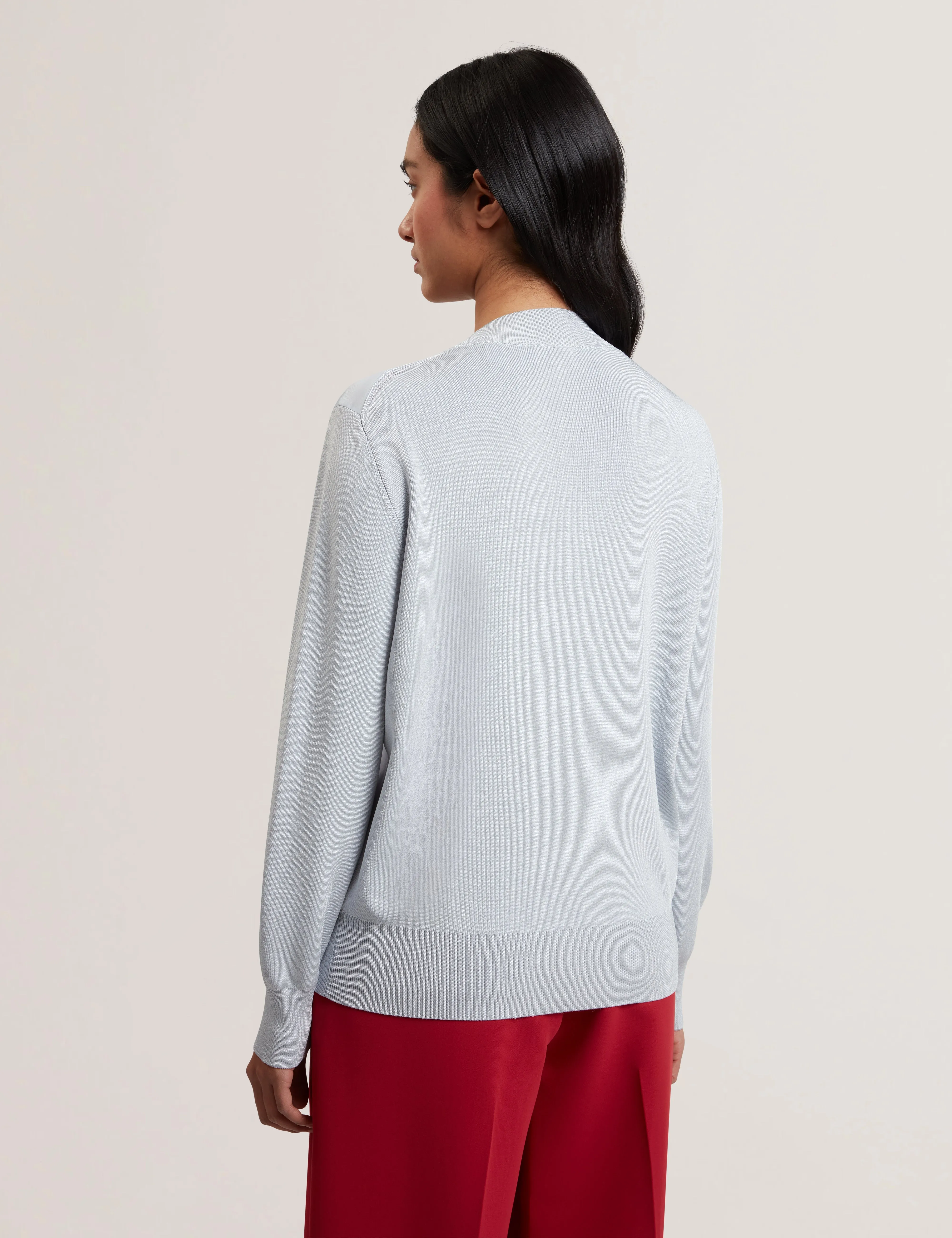 Eloaa Woven Front Printed Sweater Pl-Blue