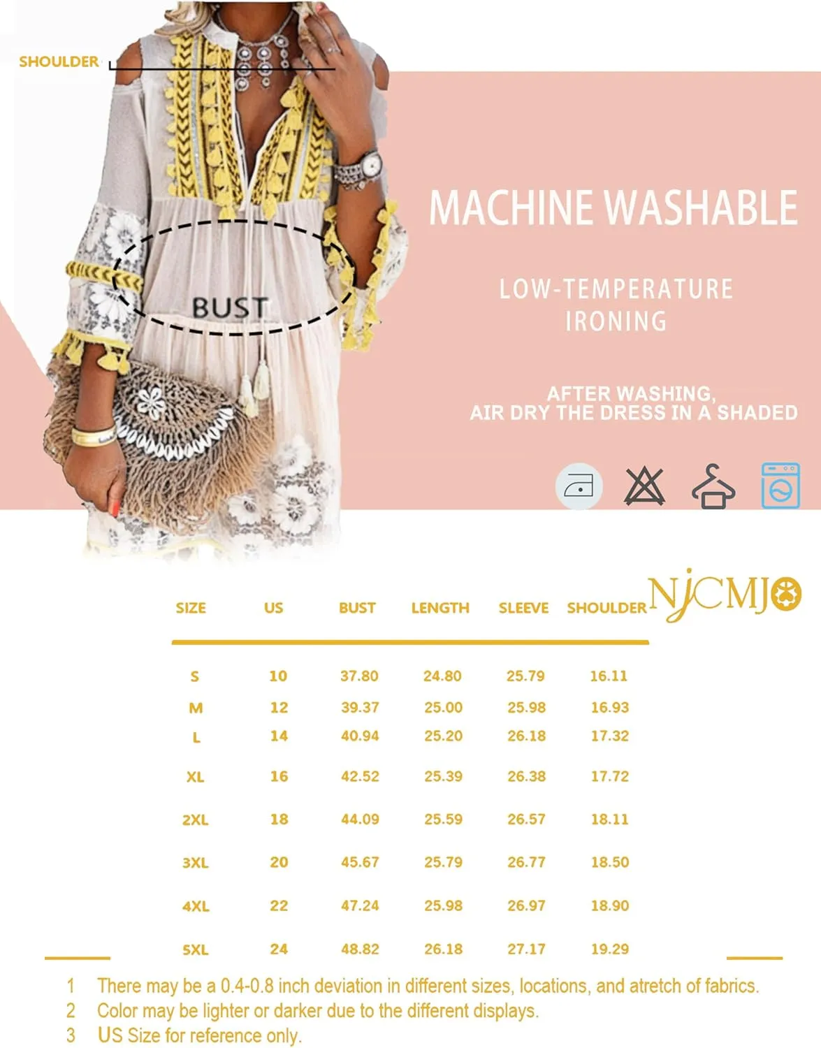 Embroidered Patchwork Fringe Dress for Women 2025 Boho Floral Lace Tassel Fringe V-Neck Plus Size Short Dresses