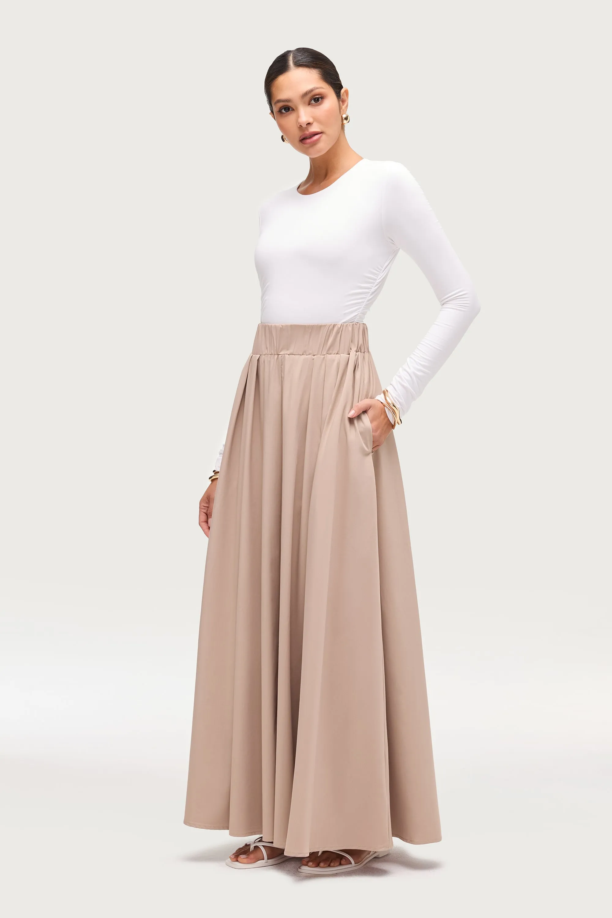 Everyday Tencel Bamboo Maxi Skirt - Stone