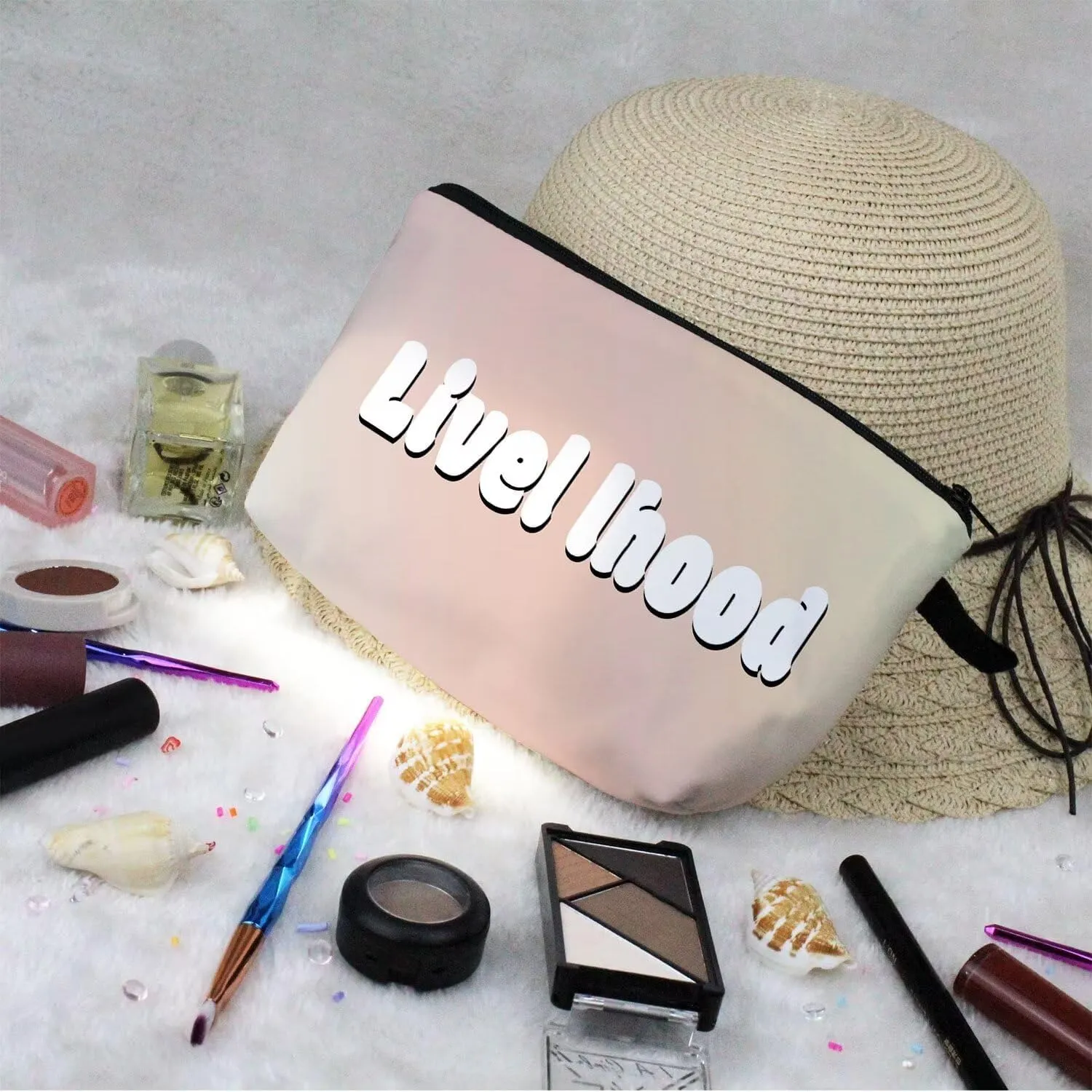 Figure Skating Makeup Bag - Shimmering Organizer Zipper Pouch Cosmetic Bag - Present for Skaters, Fans, Teammates, Coach, Women