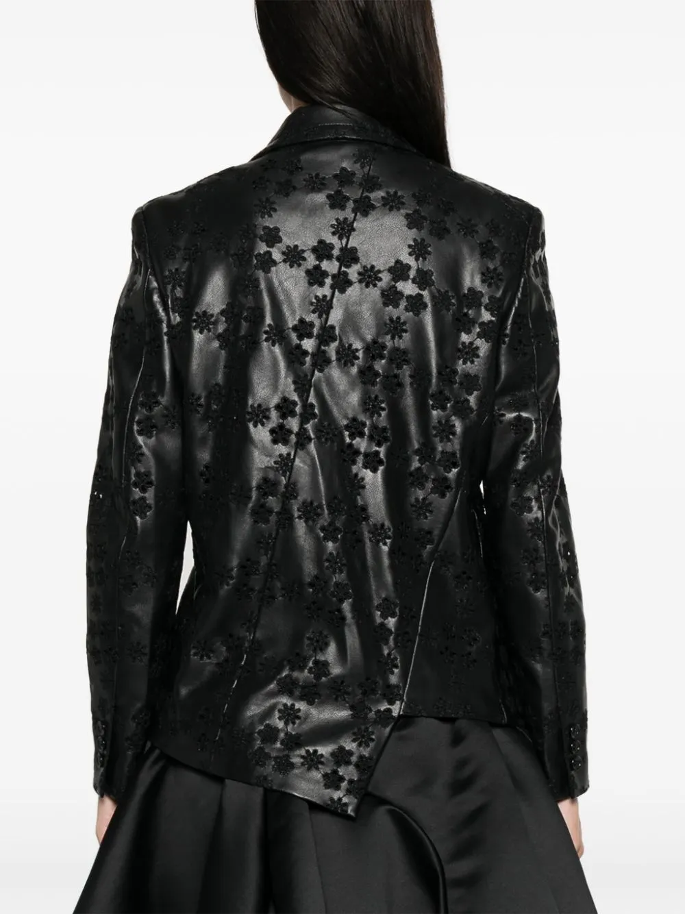 Floral Diagonal Button Printed Jacket