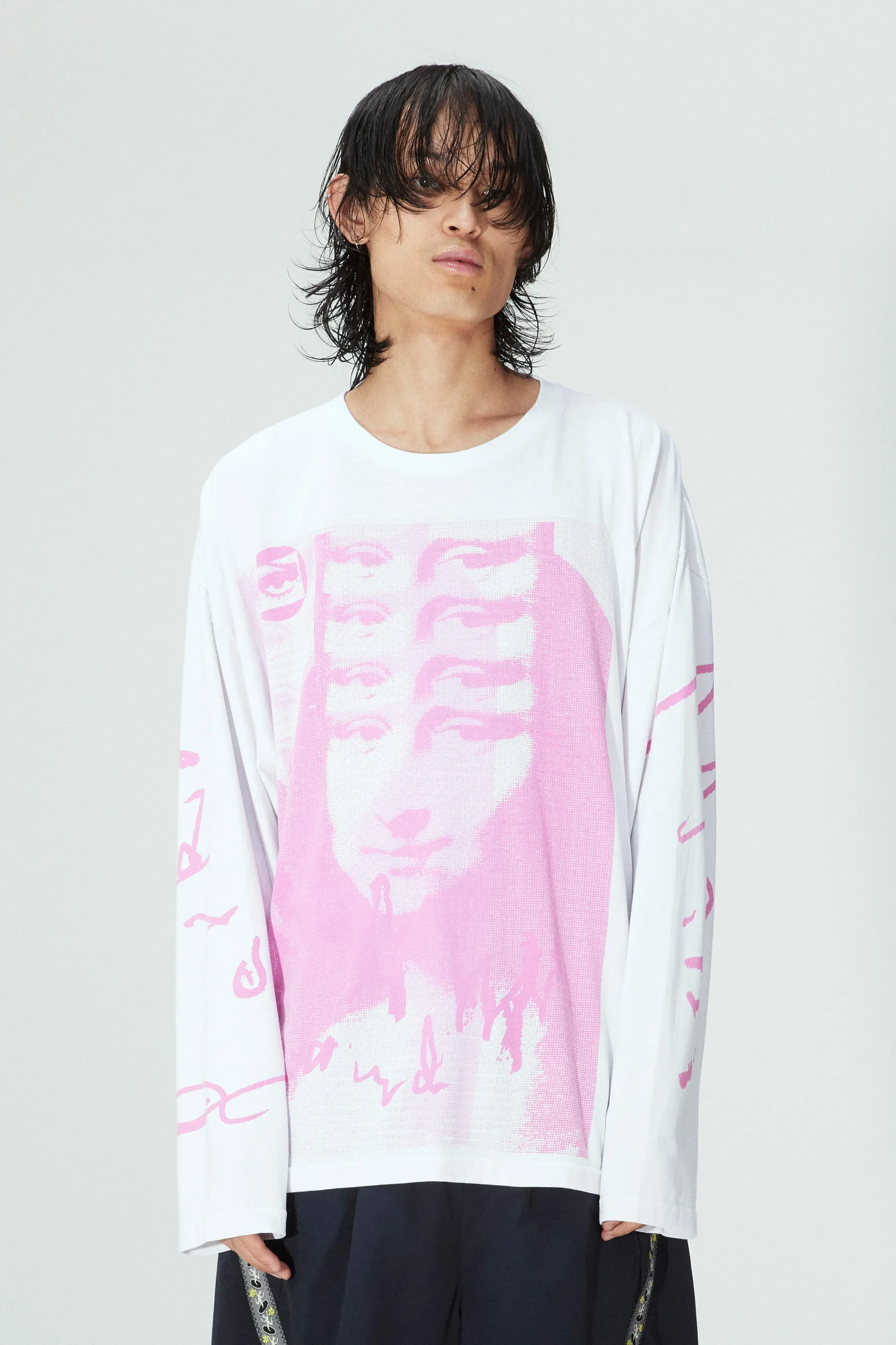 GAZE OVERSIZED LS TEE WHITE