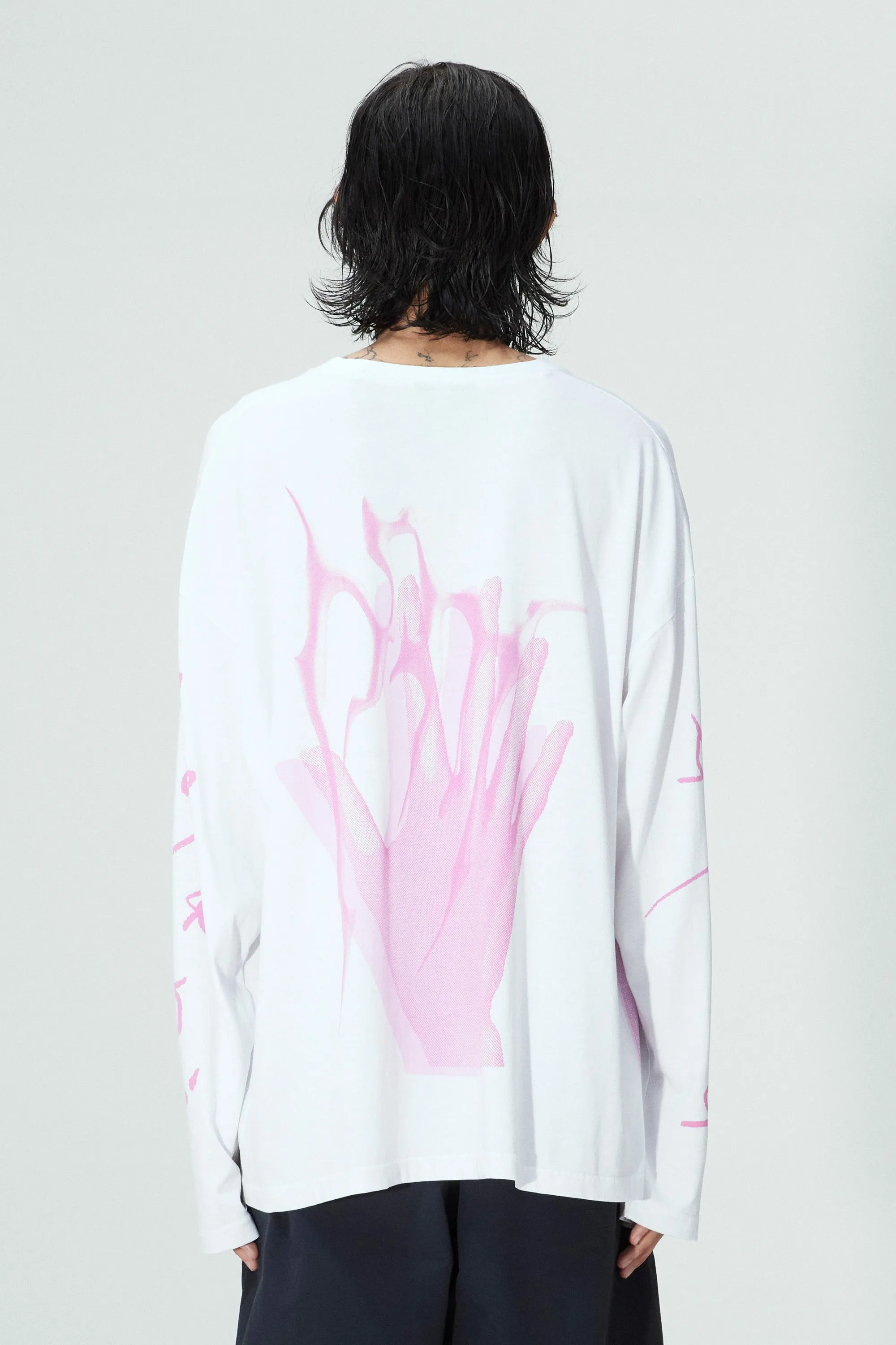 GAZE OVERSIZED LS TEE WHITE