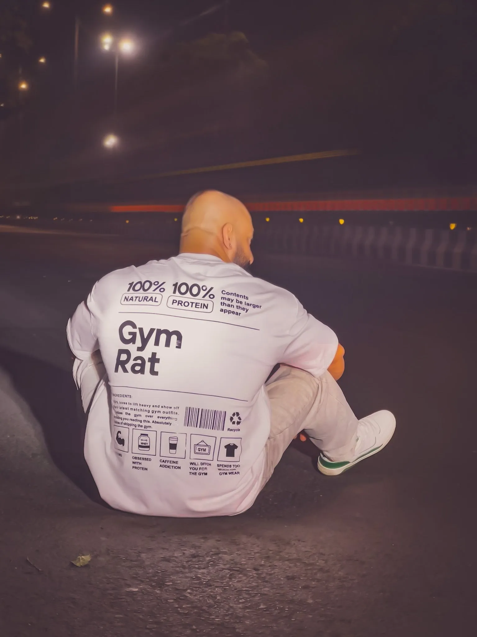 Gym Rat - White - Oversized T Shirt