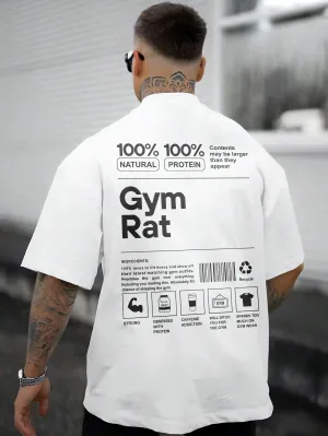 Gym Rat - White - Oversized T Shirt