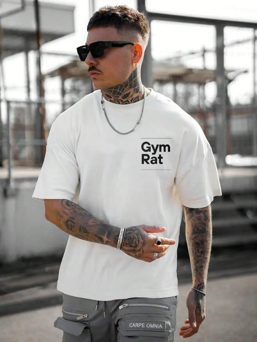 Gym Rat - White - Oversized T Shirt