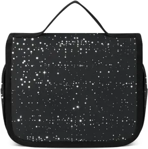 Hanging Toiletry Bag for Women Men Portable Waterproof Makeup Bag Organizer Black Shimmering Travel Toiletry Bag