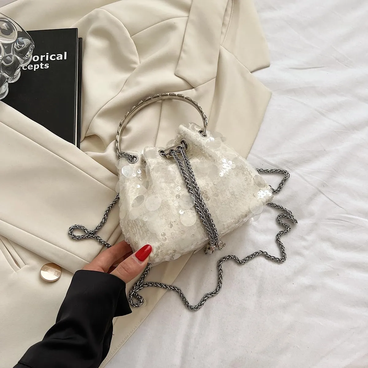 KARRESLY Evening Bag Bling Purse Shimmering Sequins Clutch Purses for Women Wedding Party Cocktail Prom Dinner