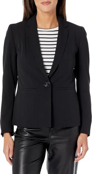 Kasper Womens 1 Button Jacket with Seamed Detail