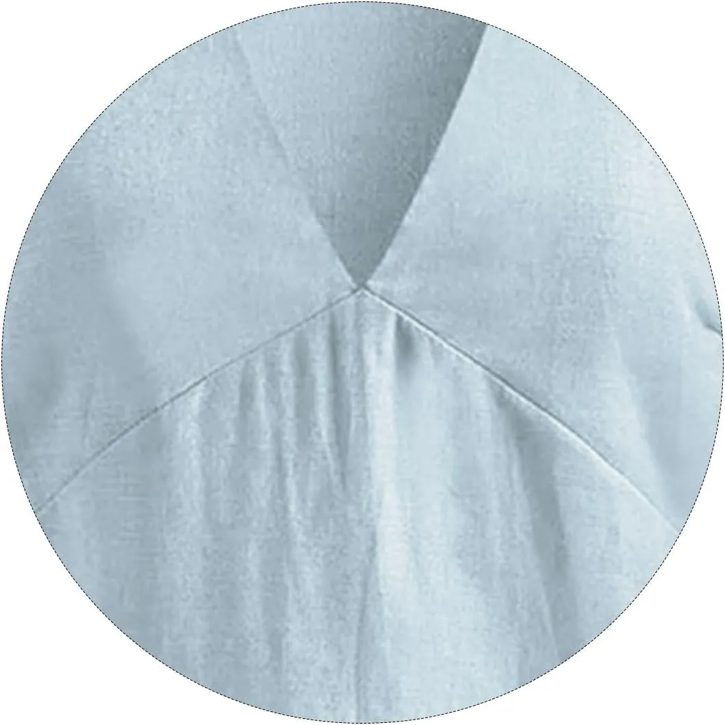 Linen Mini Dress for Women Summer Sleeveless V Neck Tshirt Dresses Lightweight Casual Solid Color A-line Sundress