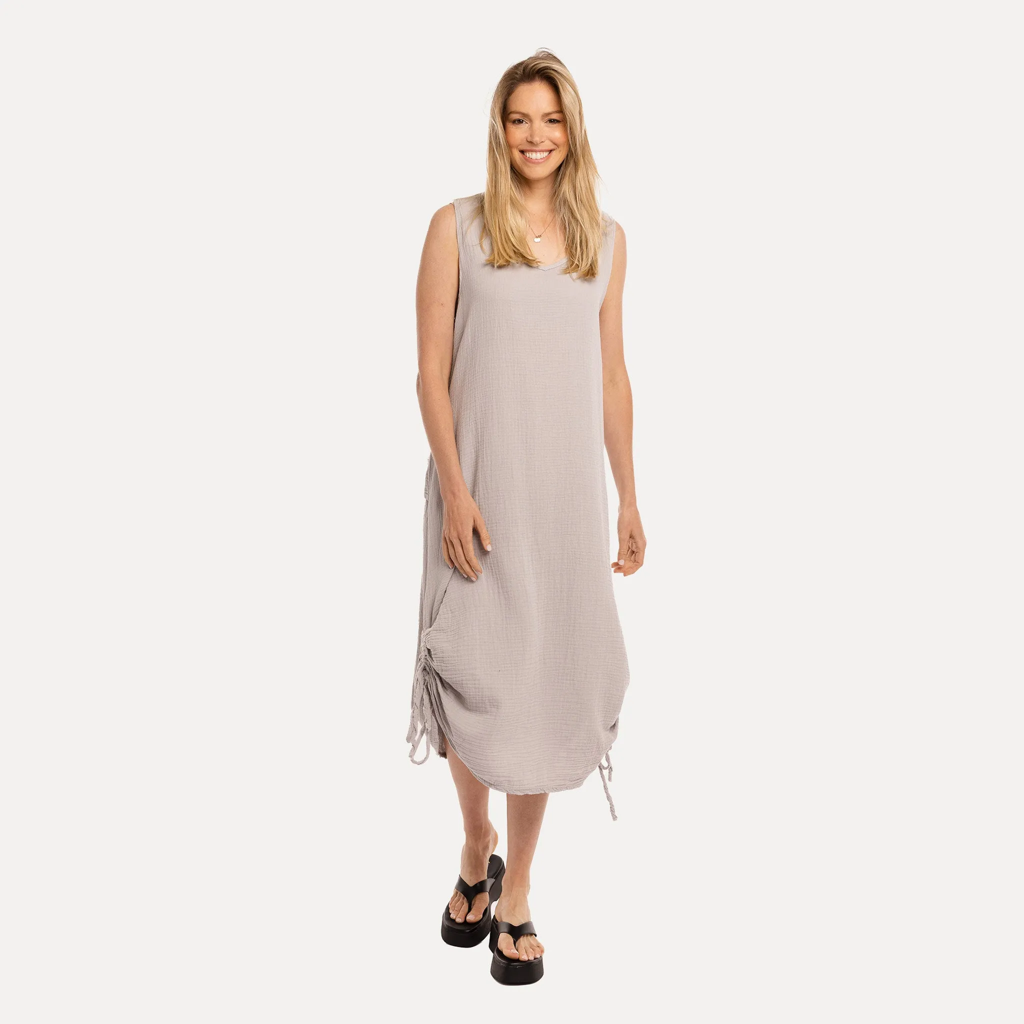 M Made in Italy  Women's Woven Sleeveless Dress