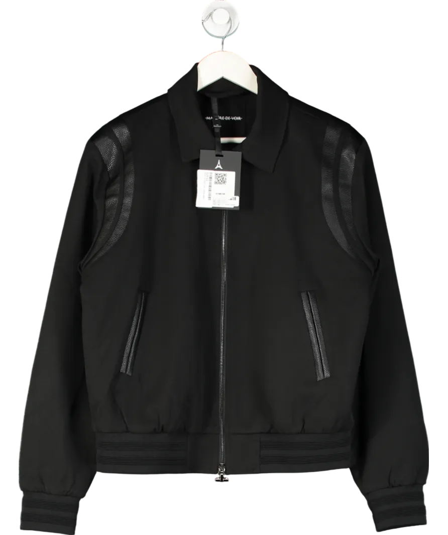 maniere de voir Black Tailored Varsity Jacket UK M