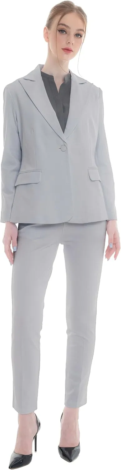 Marycrafts Women's Pant Suits Set  Professional Business Suiting Blazer and Pants 2 Piece Outfit