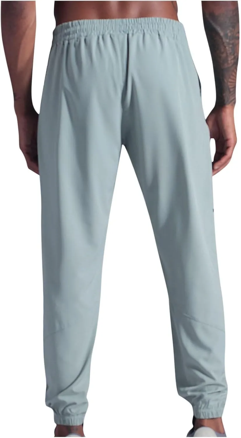 Men's Formal Dress Pants Slim Fit Straight Leg Business High Waist Office Work Pockets Professional